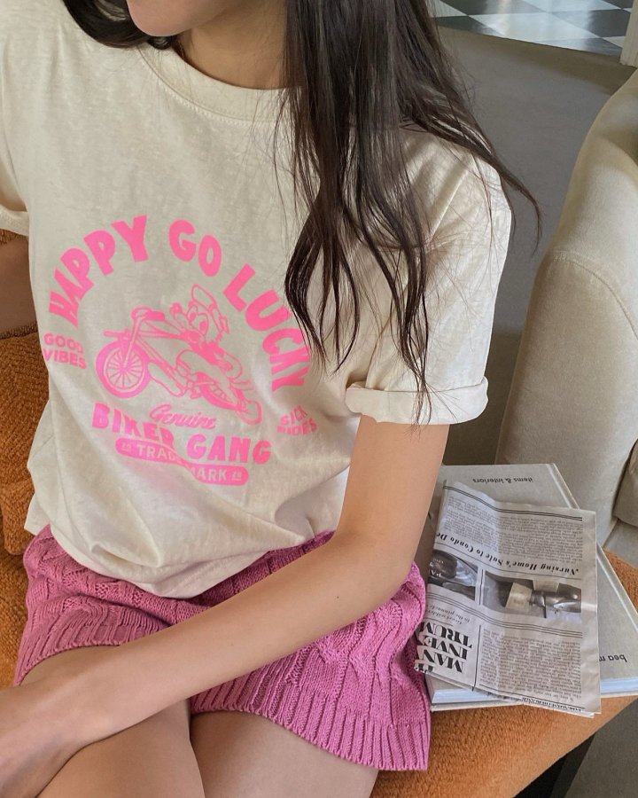 Diana - Korean Women Fashion - #pursuepretty - Happy Tee - 2