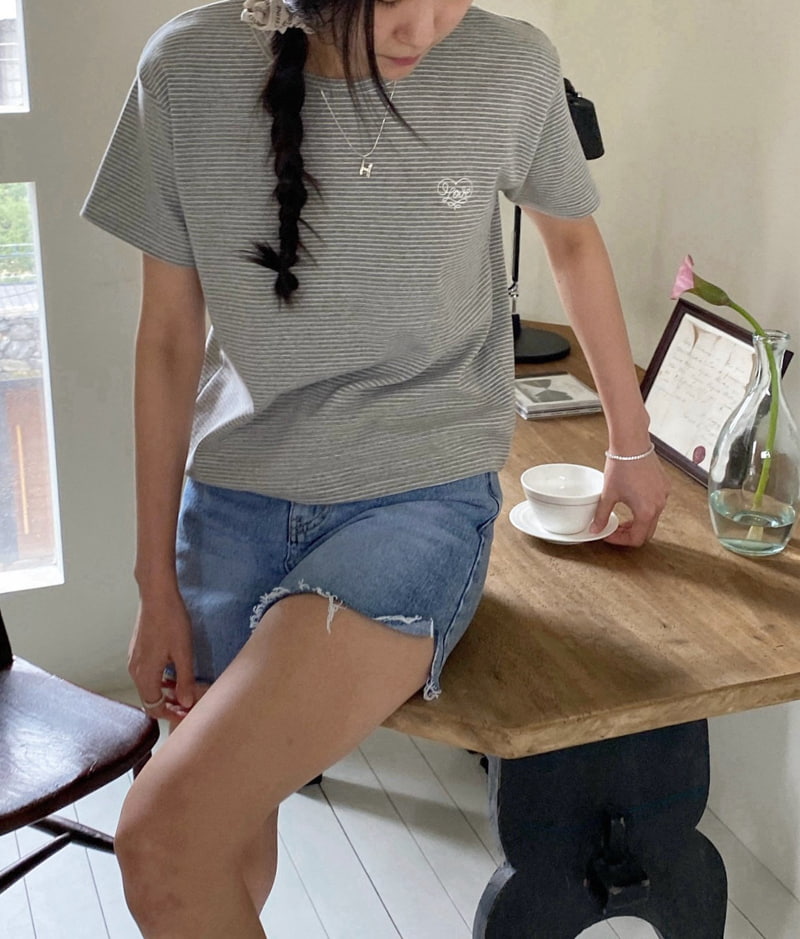 Diana - Korean Women Fashion - #womensfashion - Cotton Candy Stripe Tee - 10