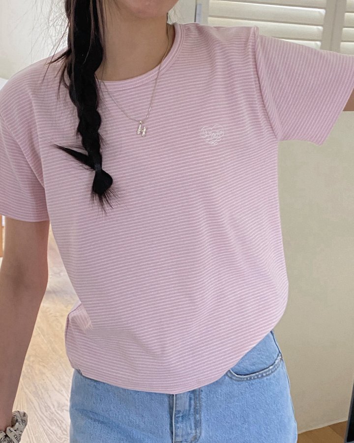 Diana - Korean Women Fashion - #womensfashion - Cotton Candy Stripe Tee - 6