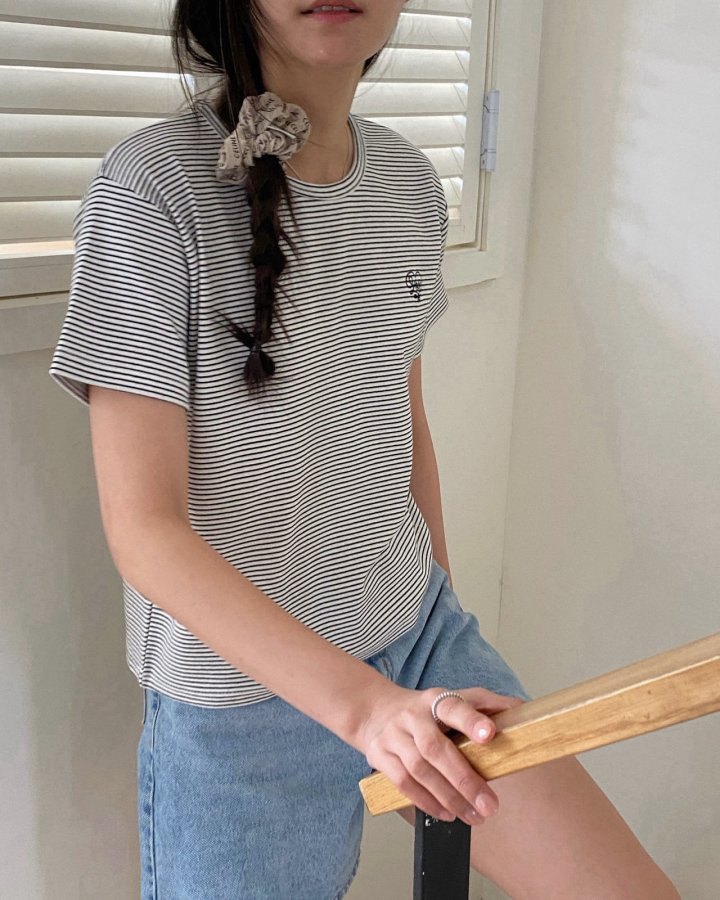 Diana - Korean Women Fashion - #womensfashion - Cotton Candy Stripe Tee - 8