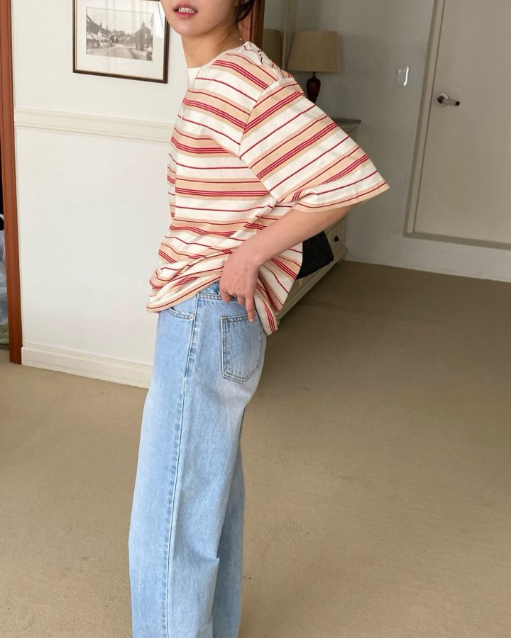 Diana - Korean Women Fashion - #momslook - Nicky Stripe Tee - 4