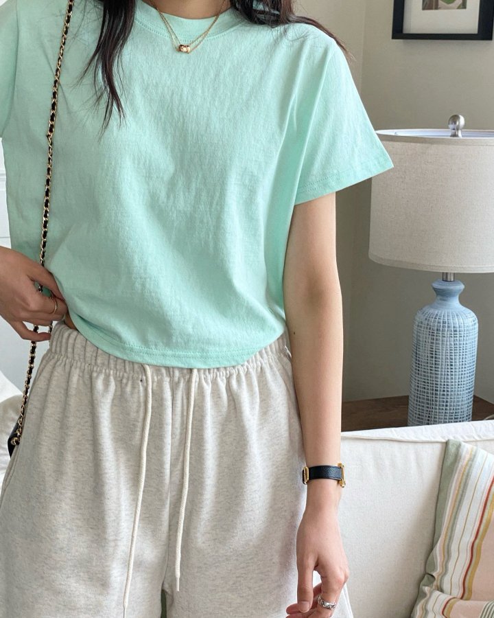 Diana - Korean Women Fashion - #womensfashion - Basic Crop Tee - 6