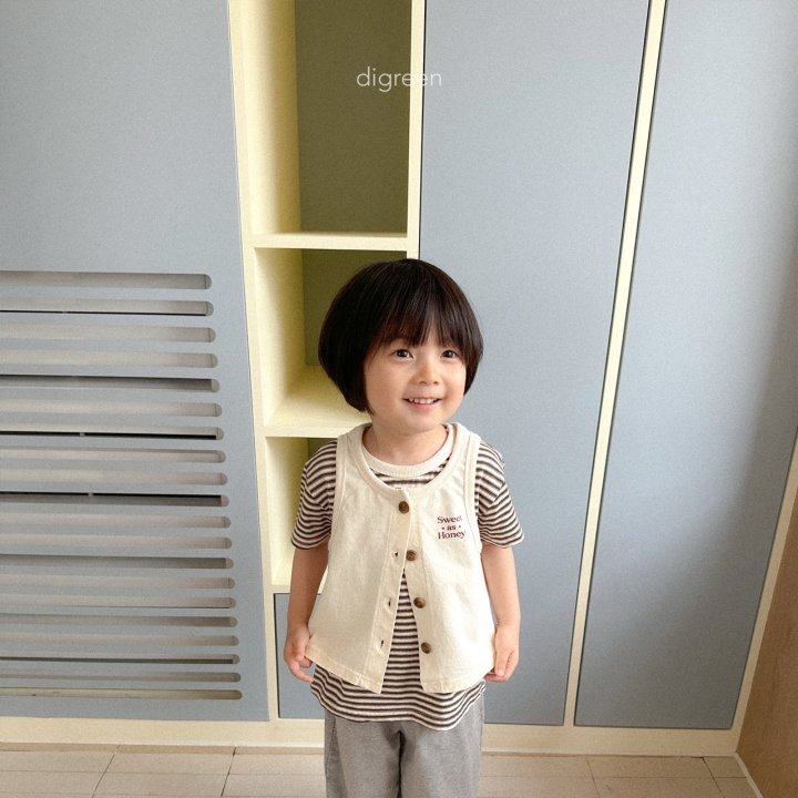 Digreen - Korean Children Fashion - #childrensboutique - Preppy Stripe Tee - 3