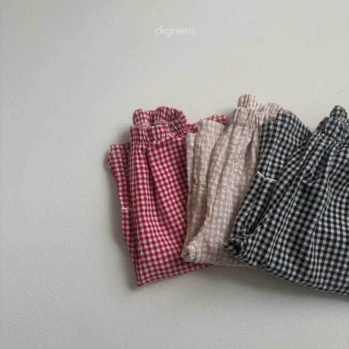 Digreen - Korean Children Fashion - #prettylittlegirls - Piping Check Pants - 12