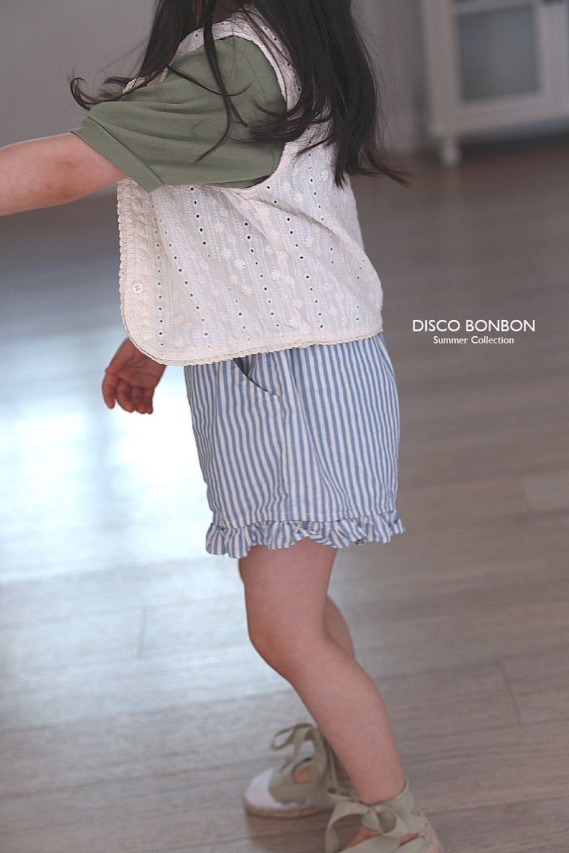 Disco Bonbon - Korean Children Fashion - #prettylittlegirls - Blue Frill Shorts - 8