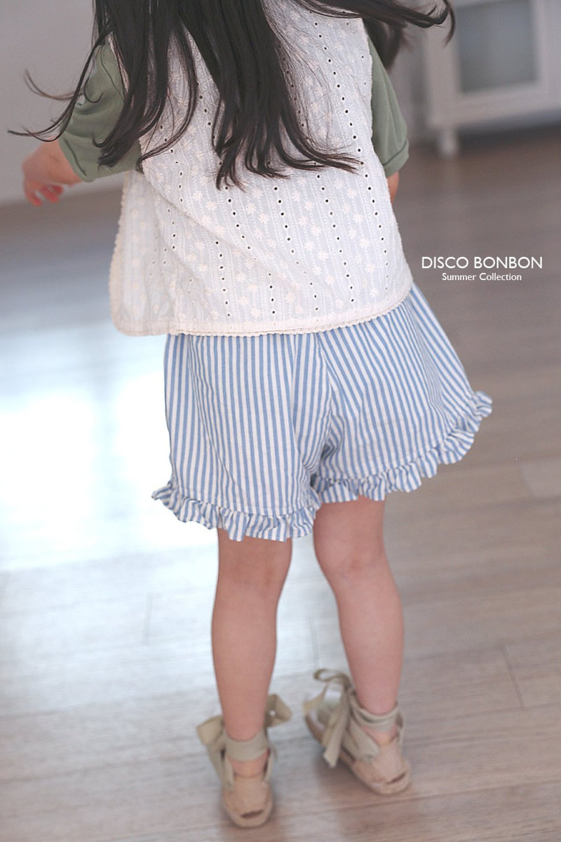 Disco Bonbon - Korean Children Fashion - #todddlerfashion - Blue Frill Shorts - 9