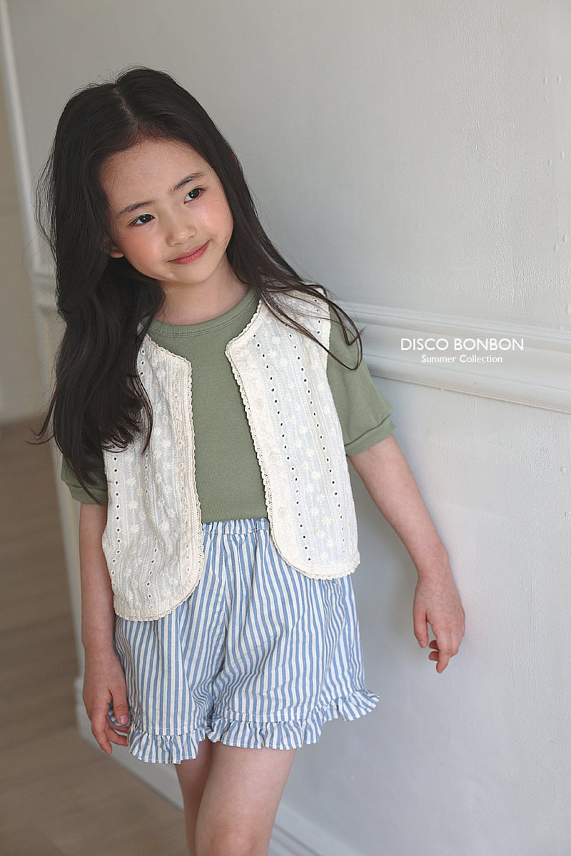 Disco Bonbon - Korean Children Fashion - #toddlerclothing - Blue Frill Shorts - 10
