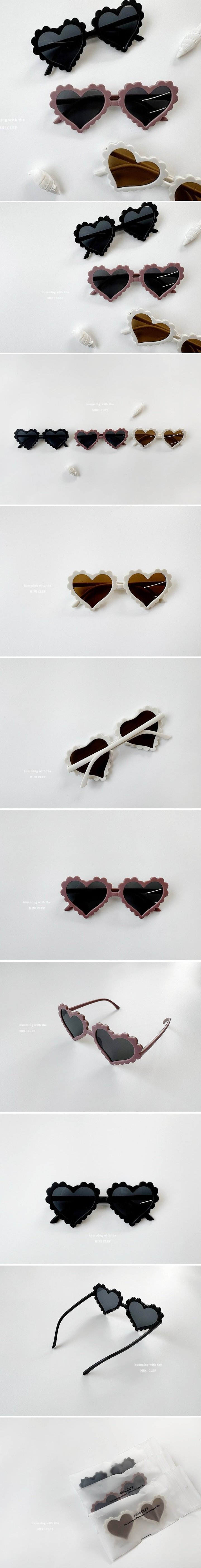 Dominico - Korean Children Fashion - #childofig - Cream Heart Sunglasses