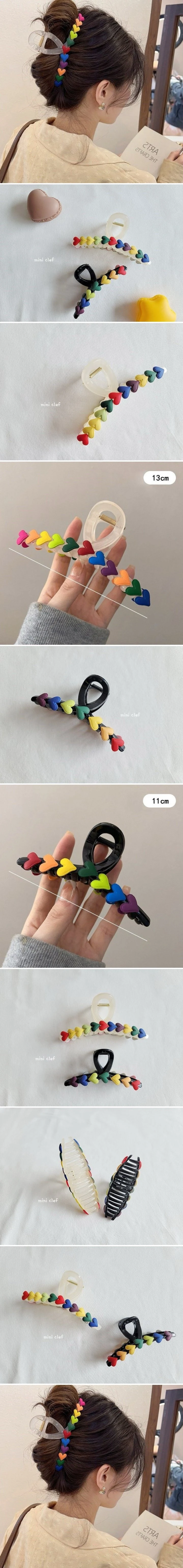 Dominico - Korean Children Fashion - #designkidswear - Rainbow Heart Clip