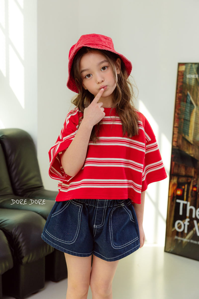 Dore Dore - Korean Children Fashion - #Kfashion4kids - Kids Tender Stripe Crop Tee - 7