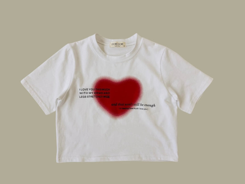 Dore Dore - Korean Children Fashion - #Kfashion4kids - Junior Lettering Heart Crop Tee - 5