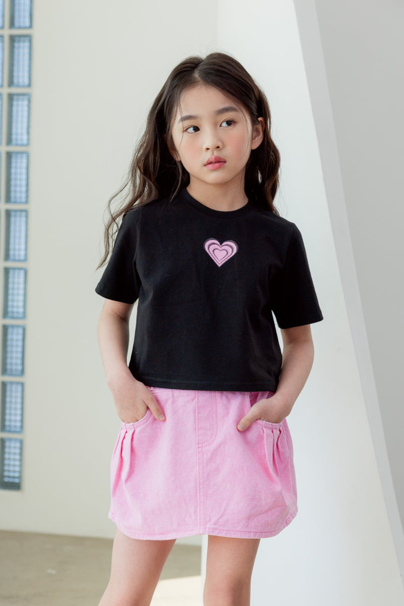 Dore Dore - Korean Children Fashion - #childofig - Kids Double Heart Crop Tee
