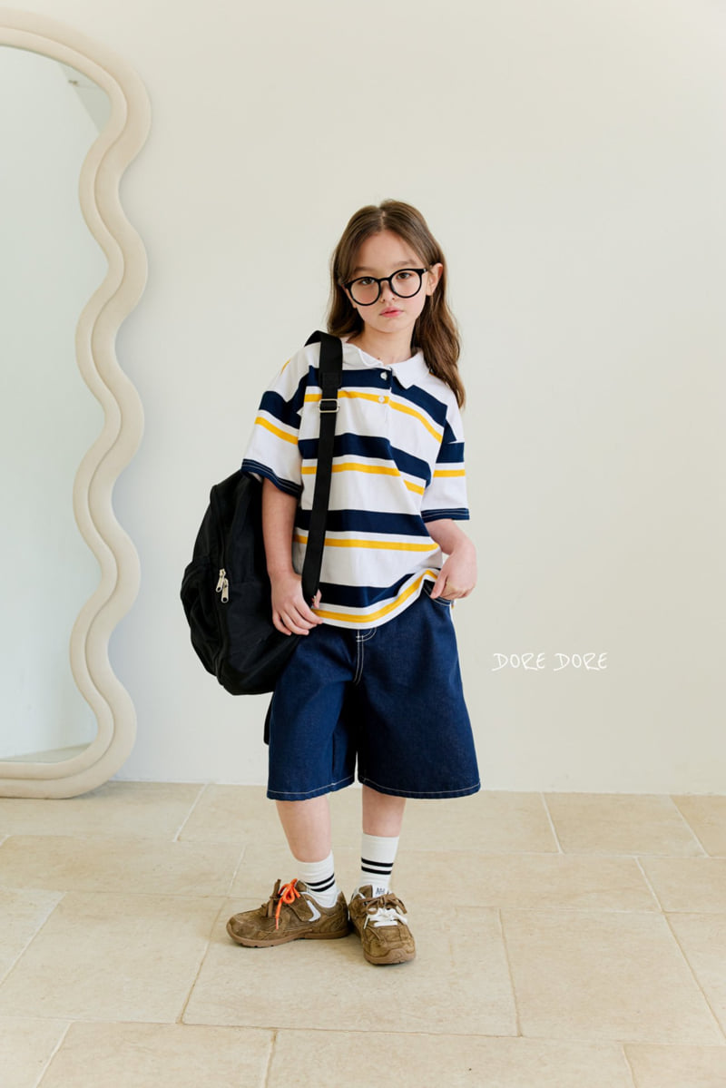 Dore Dore - Korean Children Fashion - #childofig - Kids PK Stripe Collar Tee - 8