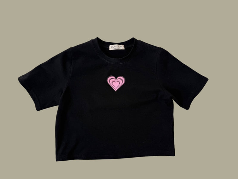 Dore Dore - Korean Children Fashion - #childrensboutique - Kids Double Heart Crop Tee - 3