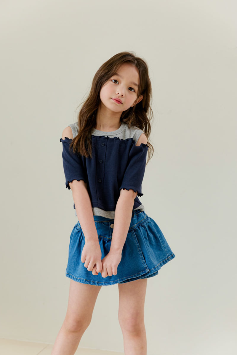 Dore Dore - Korean Children Fashion - #childrensboutique - Kids Off-Shoulder Raglan Tee