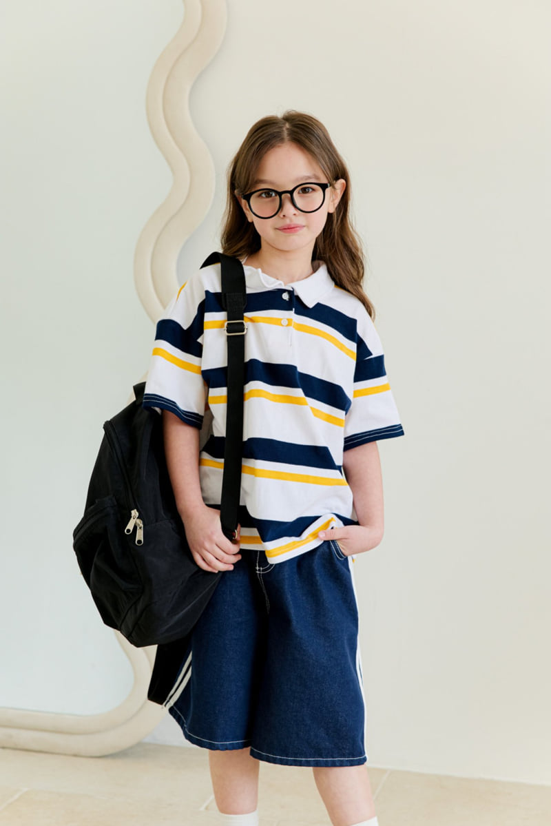Dore Dore - Korean Children Fashion - #designkidswear - Kids PK Stripe Collar Tee - 10