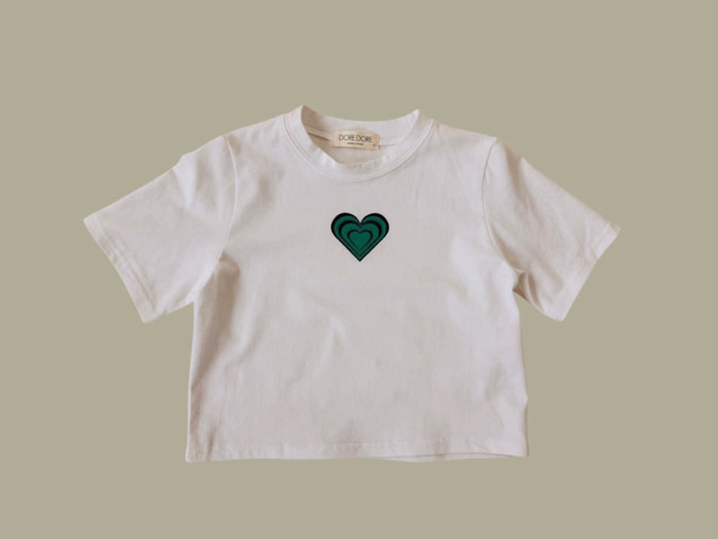 Dore Dore - Korean Children Fashion - #discoveringself - Kids Double Heart Crop Tee - 5