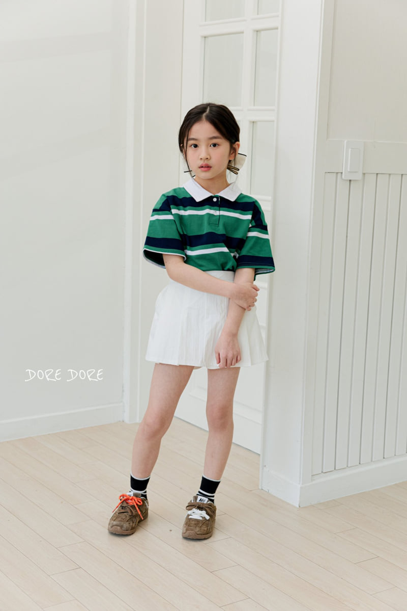 Dore Dore - Korean Children Fashion - #fashionkids - Kids PK Stripe Collar Tee - 12