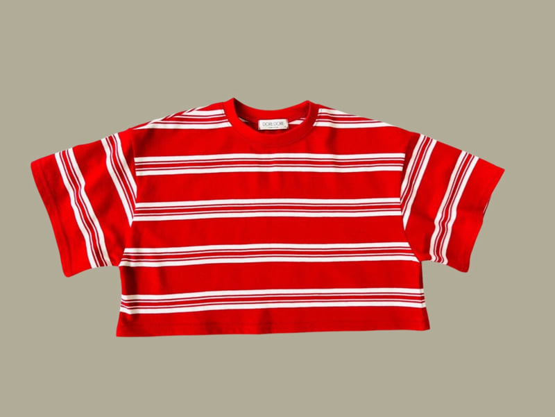 Dore Dore - Korean Children Fashion - #fashionkids - Kids Tender Stripe Crop Tee - 3