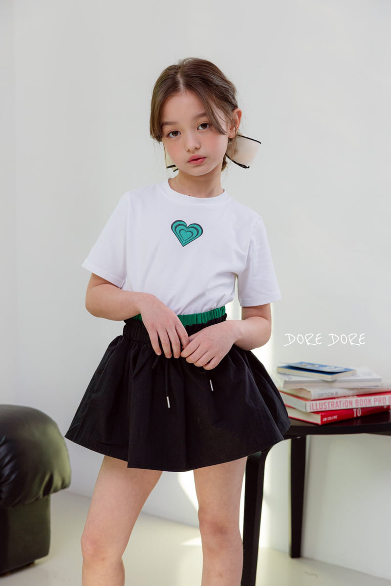 Dore Dore - Korean Children Fashion - #kidsshorts - Kids Double Heart Crop Tee - 7