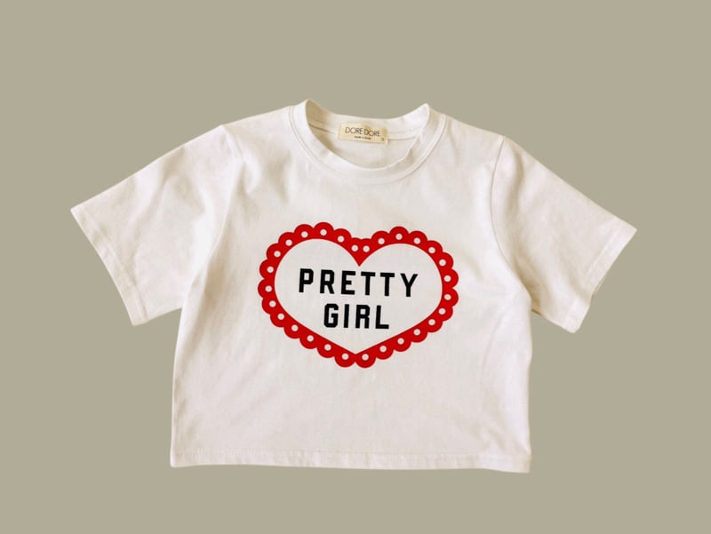 Dore Dore - Korean Children Fashion - #kidsshorts - Kids Pretty Crop Tee - 5