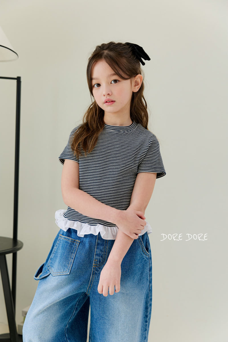 Dore Dore - Korean Children Fashion - #kidsshorts - Kids Shirring Rib Crop Tee - 7
