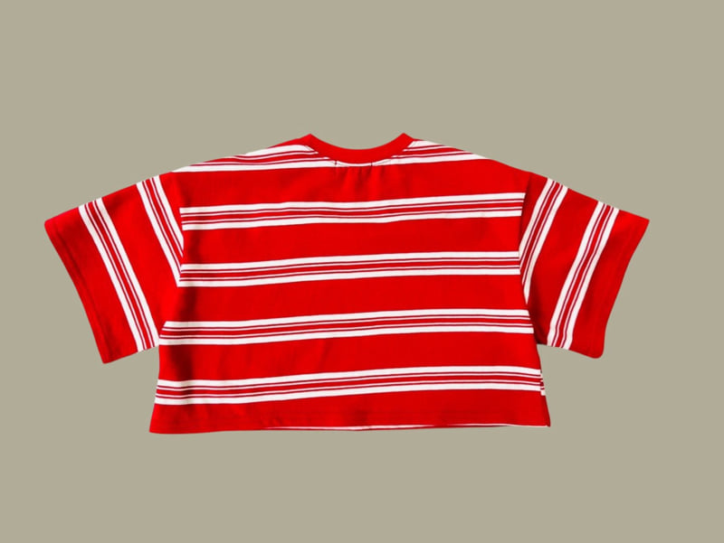 Dore Dore - Korean Children Fashion - #fashionkids - Kids Tender Stripe Crop Tee - 4