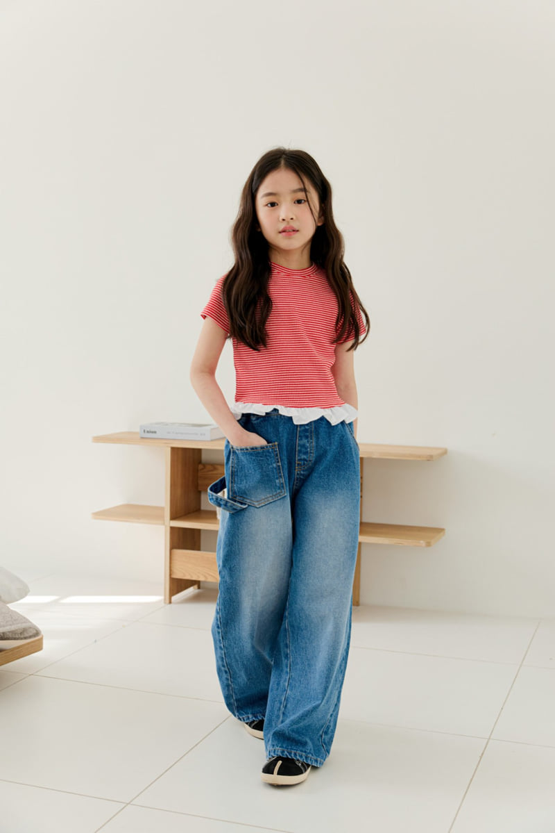 Dore Dore - Korean Children Fashion - #kidzfashiontrend - Kids Unbalanced Pocket Jeans - 12