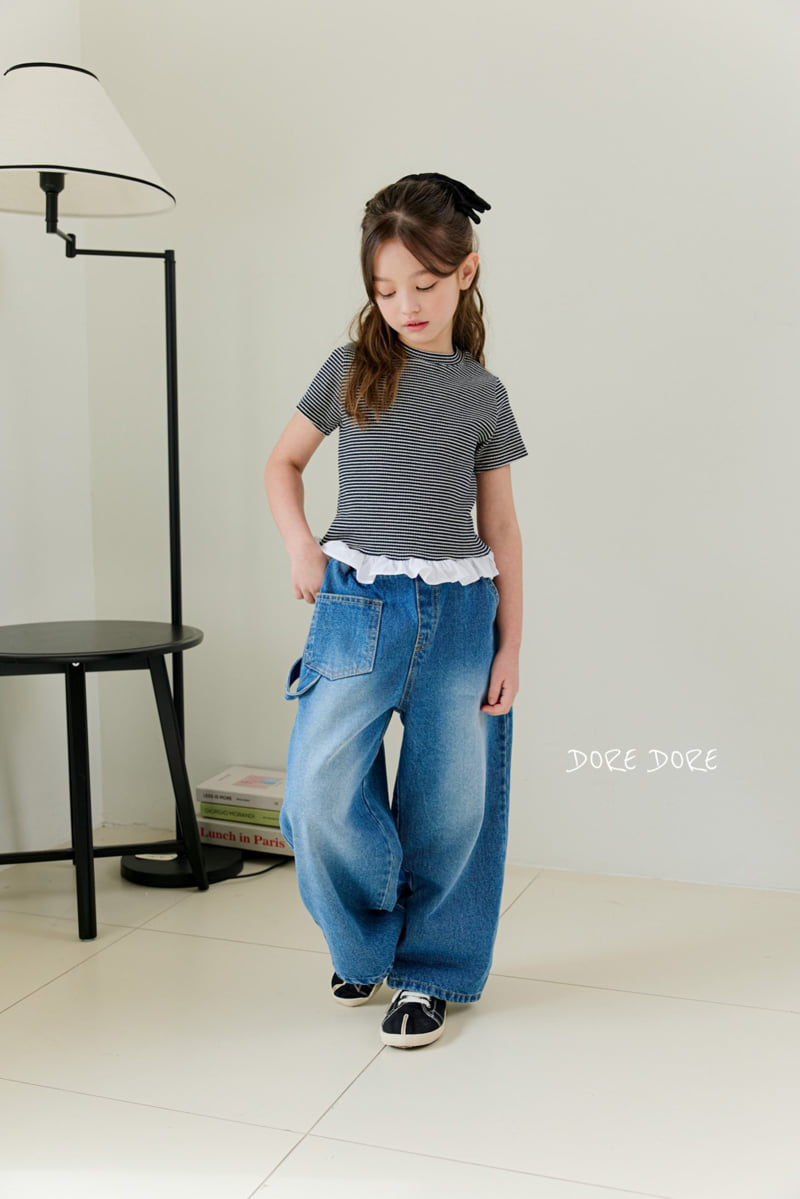 Dore Dore - Korean Children Fashion - #kidzfashiontrend - Kids Shirring Rib Crop Tee - 9