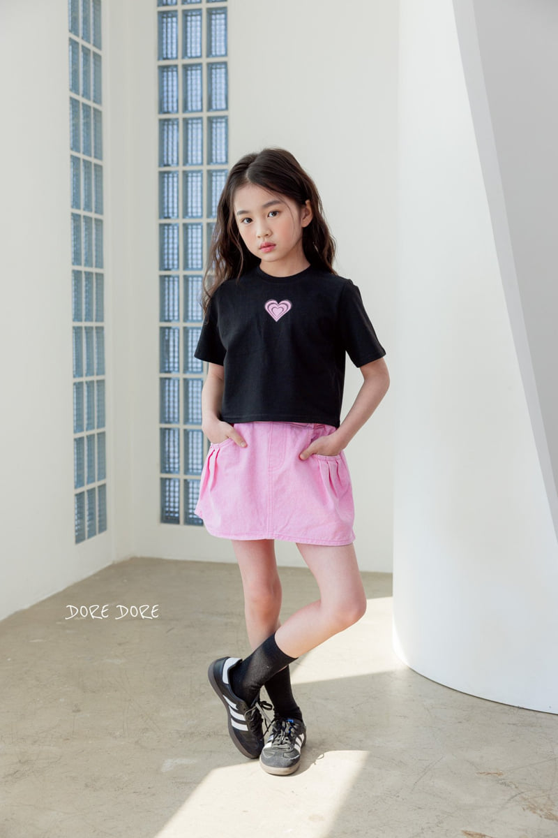 Dore Dore - Korean Children Fashion - #littlefashionista - Kids Double Heart Crop Tee - 11