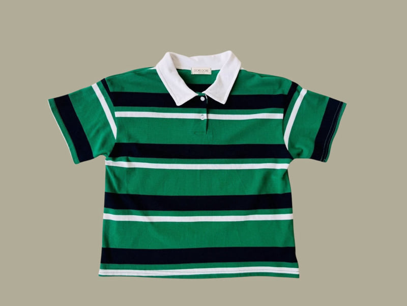 Dore Dore - Korean Children Fashion - #littlefashionista - Kids PK Stripe Collar Tee