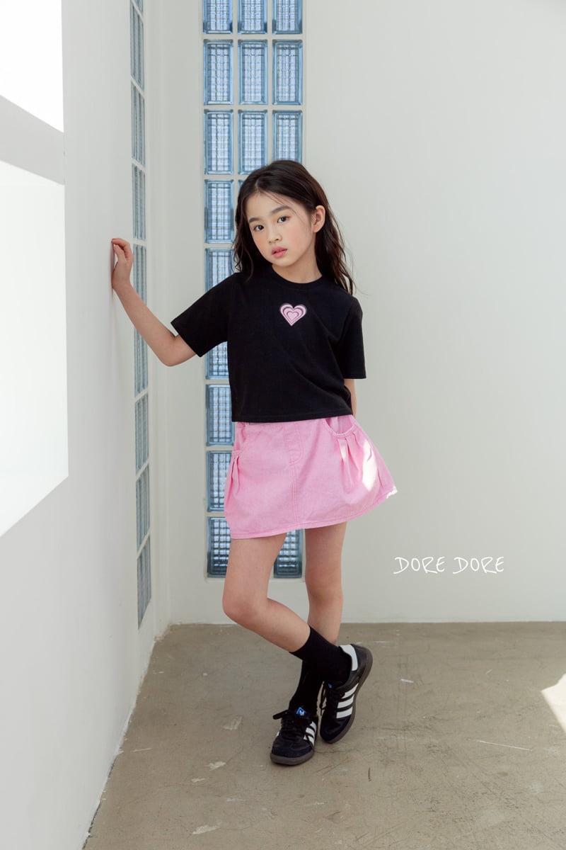 Dore Dore - Korean Children Fashion - #magicofchildhood - Kids Double Heart Crop Tee - 12