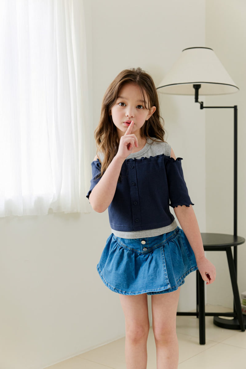 Dore Dore - Korean Children Fashion - #magicofchildhood - Kids Off-Shoulder Raglan Tee - 10