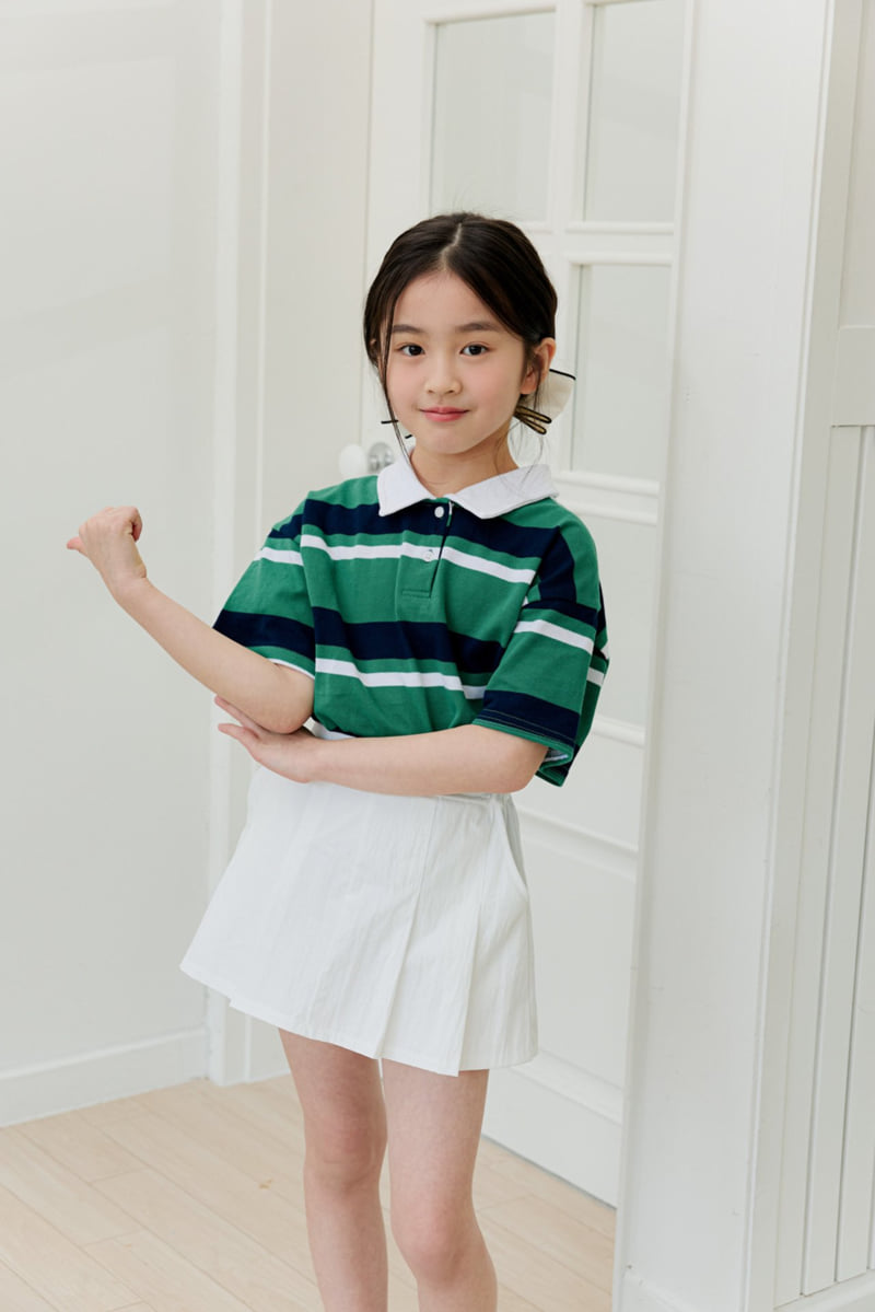 Dore Dore - Korean Children Fashion - #magicofchildhood - Kids PK Stripe Collar Tee - 2