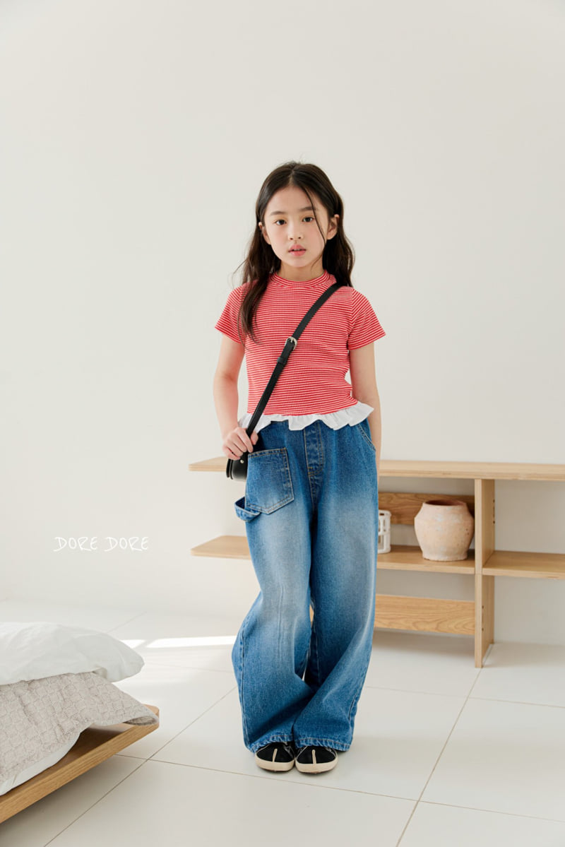 Dore Dore - Korean Children Fashion - #magicofchildhood - Kids Shirring Rib Crop Tee - 12