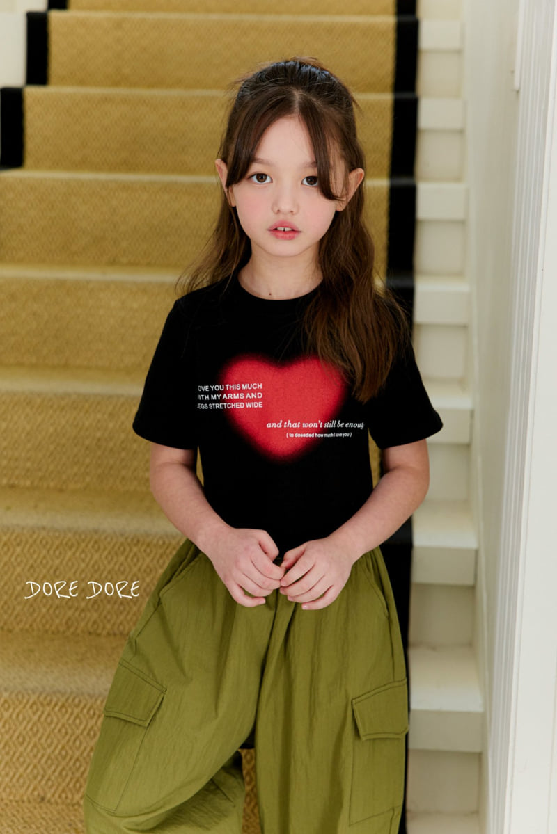 Dore Dore - Korean Children Fashion - #magicofchildhood - Junior Lettering Heart Crop Tee - 7
