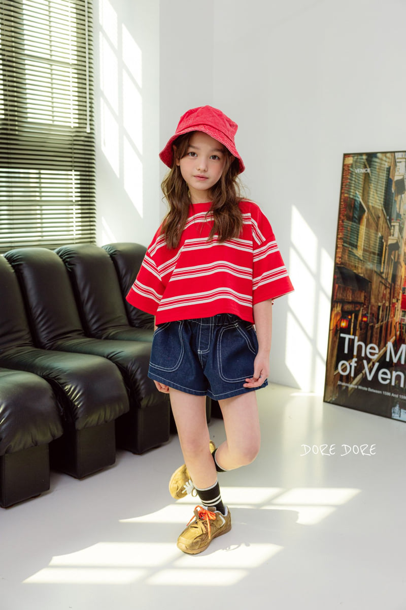 Dore Dore - Korean Children Fashion - #magicofchildhood - Junior Tender Stripe Crop Tee - 9