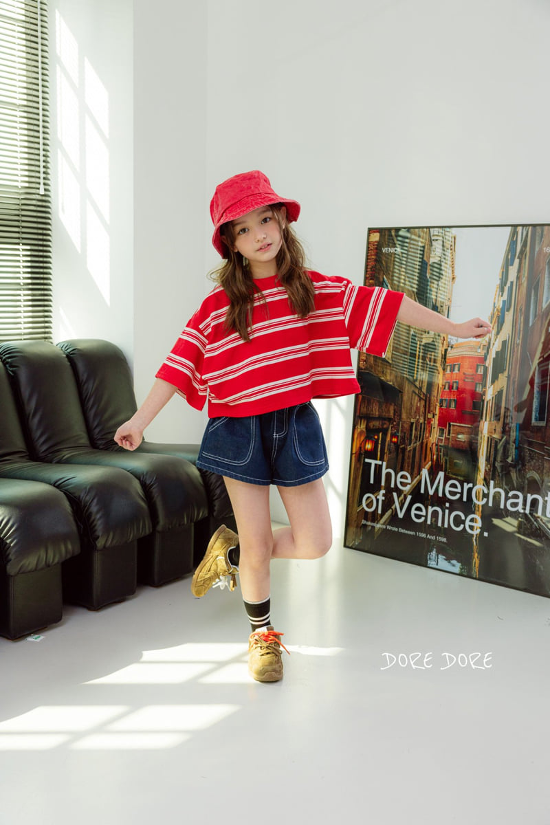 Dore Dore - Korean Children Fashion - #minifashionista - Junior Tender Stripe Crop Tee - 10