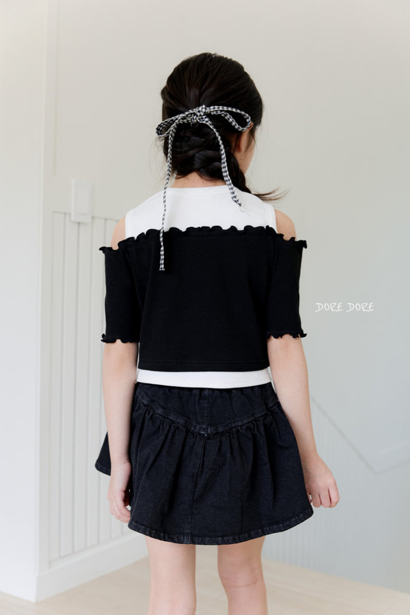 Dore Dore - Korean Children Fashion - #prettylittlegirls - Kids Off-Shoulder Raglan Tee - 12