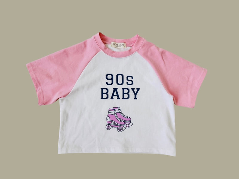 Dore Dore - Korean Children Fashion - #todddlerfashion - Kids Baby Raglan Crop Tee