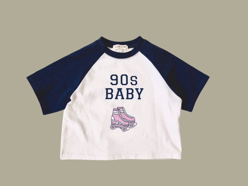 Dore Dore - Korean Children Fashion - #toddlerclothing - Kids Baby Raglan Crop Tee - 2