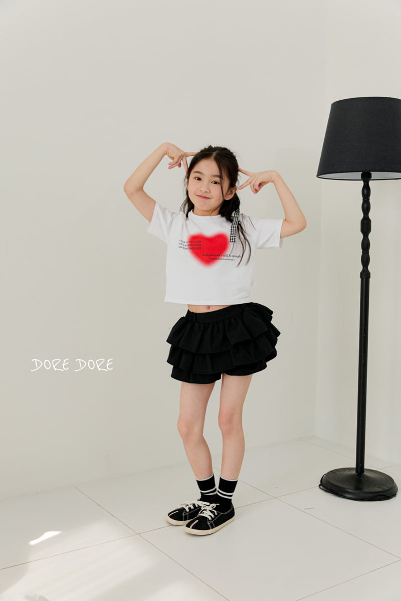 Dore Dore - Korean Children Fashion - #toddlerclothing - Junior Lettering Heart Crop Tee - 11