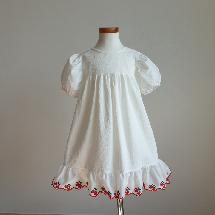 Eclair - Korean Children Fashion - #discoveringself - Cherry Embroidery One-piece - 9
