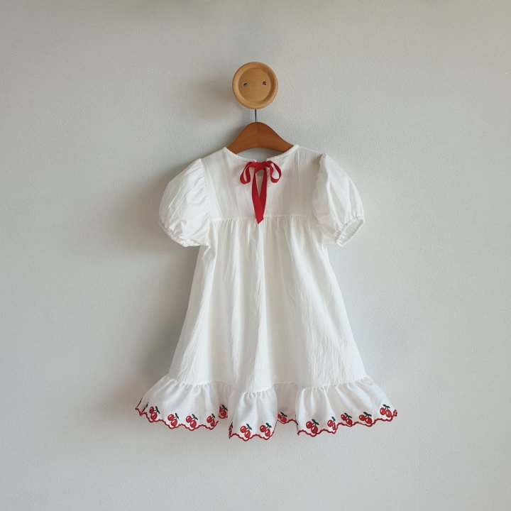 Eclair - Korean Children Fashion - #magicofchildhood - Cherry Embroidery One-piece - 2