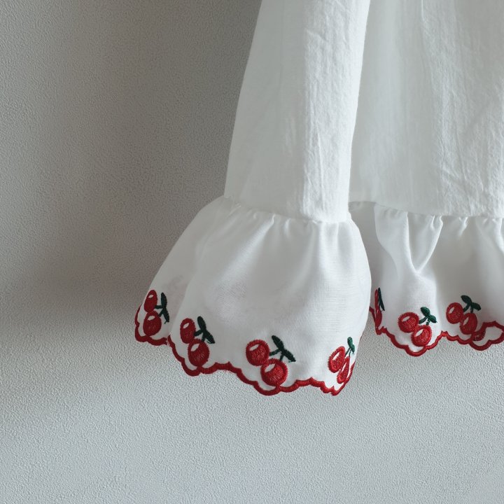 Eclair - Korean Children Fashion - #minifashionista - Cherry Embroidery One-piece - 3