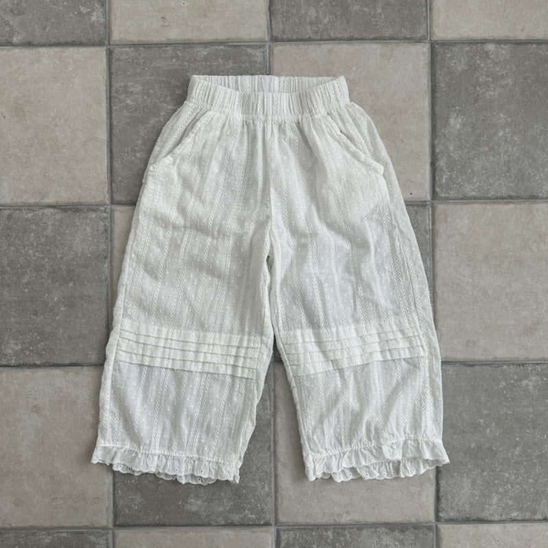 Ellymolly - Korean Children Fashion - #Kfashion4kids - Natural Pintuck Frill Pants