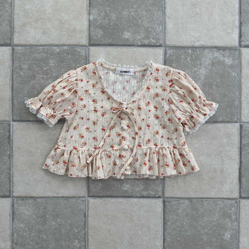 Ellymolly - Korean Children Fashion - #Kfashion4kids - Flower Eyelet Blouse - 3
