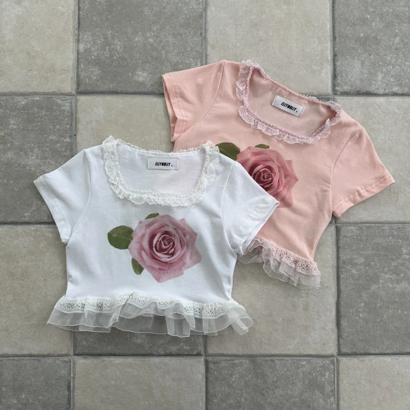 Ellymolly - Korean Children Fashion - #childofig - Rose Square Tee