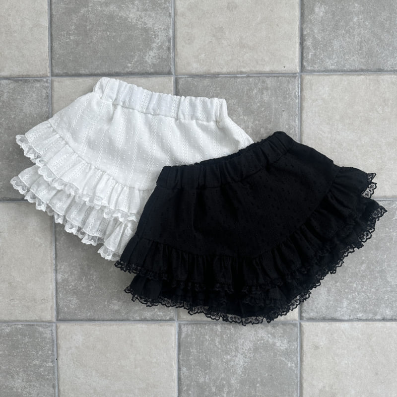 Ellymolly - Korean Children Fashion - #childrensboutique - V-Double Frill Skirt