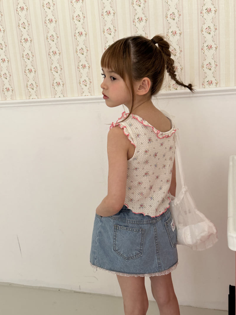 Ellymolly - Korean Children Fashion - #childrensboutique - Nana Wrap Denim Skirt - 9